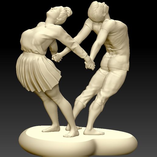 A heart-shape couple 3D model