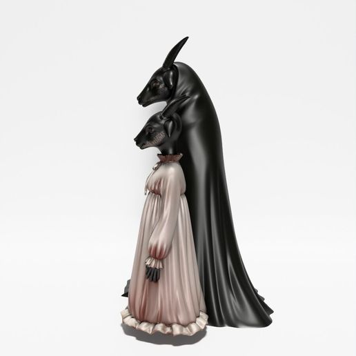 🐐 The Black Goat Family White Dress Dark Folklore Demon toy・ STL