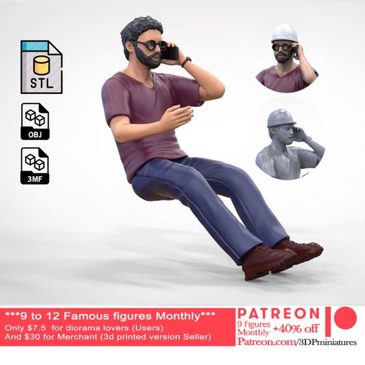 N6 Construction worker passenger 3D model