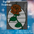 rose-staind-glass.png Rose Staind Glass Decoration / Enchanted Rose / Beauty and the beast / Centerpiece / wall decor/ cake topper/ home decor and more