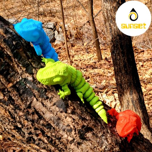 Articulated Rapunzel Chameleon(No support - print in place - support free - easy printing) 3D model