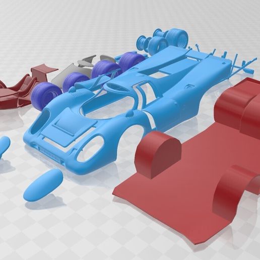 Porsche 917 Le Mans – STL Race Car with Multiple Separate Parts