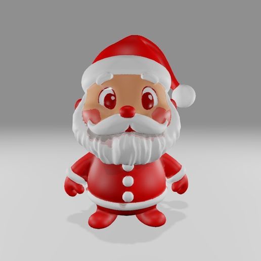 Santa chibi ornament keyring 3D model