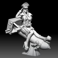 a.jpg STL file Pin-up Commissar - Display Figure・3D print model to download