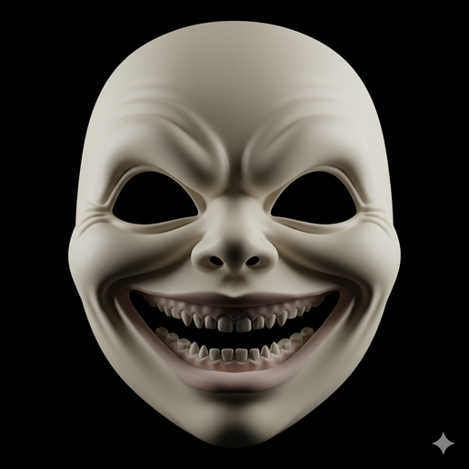 demon mask STL, fantasy mask STL, ornate mask STL, viking mask STL, custom fit mask STL, post apocalyptic mask STL, party mask STL, twisted grin mask STL, gas mask style STL, mask display STL, creepy smile mask STL, high detail mask STL, print ready mask