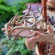 WIREFRAME_1200_1200_10.png Regal Antler Crown 3D Print Model for Cosplay & Home Decoration
