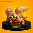 |(@| ZENBRUSH3D Growlithe Arcanine - Pokemon 3D PRINTING MODEL STL