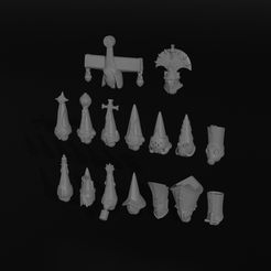 Trench-War-Heads-Black-Background.jpg 32mm Trench War Cleric Hats and Helmets
