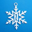 NSnowflakeInitialGiftTag3DPhoto.jpg Letter N - Snowflake Initial Gift Tag Ornament