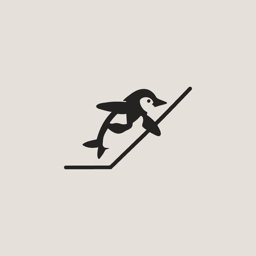Penguin Slide 3D Print Wall Art