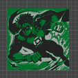 DC-Green-lantern-1.png Green Lantern DC Cadre/Peinture/Tableau/Cuadro avec Relief 3 Couleurs 3MF pour AMS