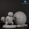 22.jpg Squirtle & Pokeball Display Stand 3D Print Model STL - Conjunto detalhado de várias peças