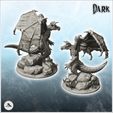 3.jpg Winged dragon on rock and human skulls on spikes (10) - Fantasy Medieval Dark Chaos Animal Beast Undead