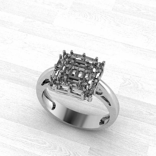 Diamond jewelry ring - 3D model önizlemesi