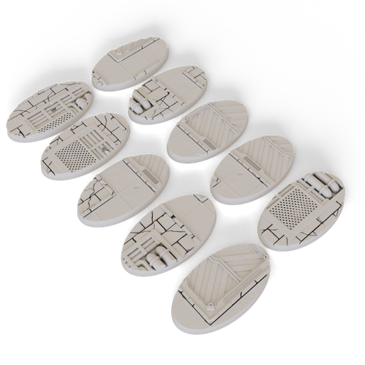 Lot Of 3 Oval Bases For Warhammer 40k & AoS – 75mm X 42mm Textured Gaming Bases 11 thumbnail image