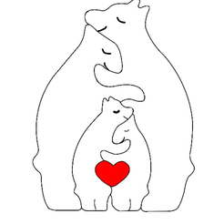 4.png Archivo STL BEAR MAMA KID FAMILY 4 DECOR puzzle・Diseño de impresión en 3D para descargar
