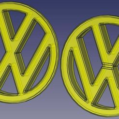 Rendering.jpg Fichier 3D gratuit Logo VW pour la calandre・Modèle à télécharger et à imprimer en 3D
