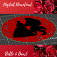 belle-beast-etched-roses2.png Beauty and The Beast wall art / Cake topper/ Wall art/ Birthday decoration #belle and the beast silhouette/ Disney inspred wedding