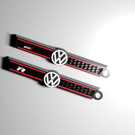 1.jpg Fichier STL Grille KEYCHAIN VW "GTi & R・Plan imprimable en 3D à télécharger, 3Rdesign