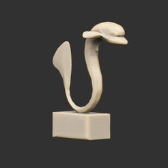 StatueDolphin2P.jpg Free STL file Stylised Dolphin Statues・3D print design to download