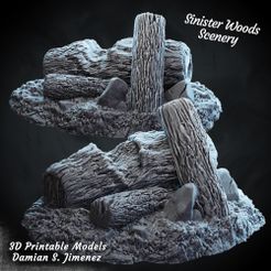 1.jpg Wooden logs 3D terrain for tabletop games Pre supported