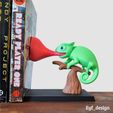 6.jpg Chameleon Bookend