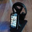 20230923_073500.jpg HEADPHONE STAND WITH PHONE STAND - Model 13 - smooth surface version