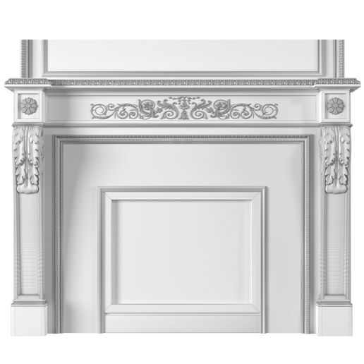 3ddd_wire.jpg White Fireplace in a classic style. Fireplace in classic style