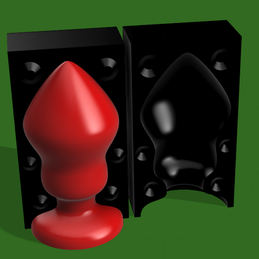 Plug anal gigante de 80 mm e molde de duas partesArquivo STL para Cults