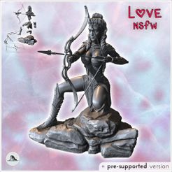 1-PREM.jpg STL-Datei Sexy weibliche Bogenschützin hockt auf Stein in Rüstung (9) - NSFW Girl Sexy Collectible Hentai RPG Hot Miniatures Female Tabletop・Design für 3D-Drucker zum herunterladen