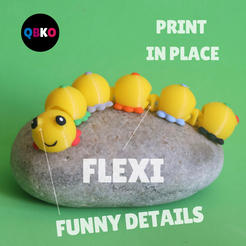 QBKO-42.png STL file FLEXI WORM. 3D DESIGN (PRINT IN PLACE).・Model to download and 3D print