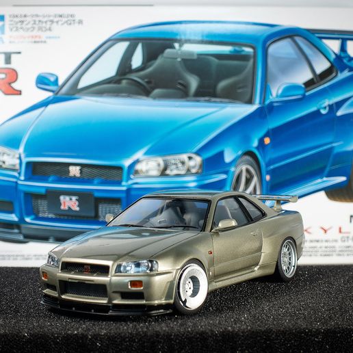 👽 Tamiya 24210 Nissan Skyline R34 GT-R V-Spec Travão Grande e