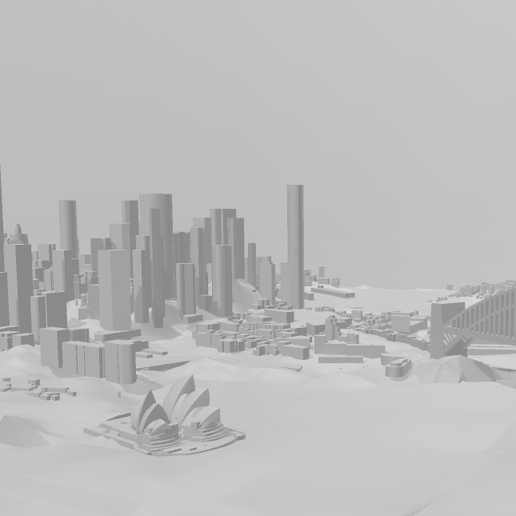 Sydney City cityscape 16 tiles. 3D model