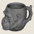 Gorilla-Head-Milk-Coffee-Mug-01.jpg Caneca de café com leite Gorilla Head