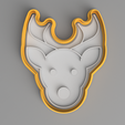 Reindeer.png Christmas Cookie / Biscuit Cutters With Fondant Icing Stamps
