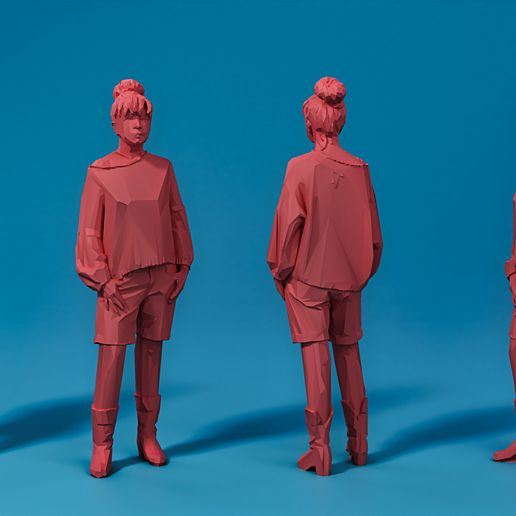LowPolyHumans_33_Set_A_005.jpg Low Poly Humans Set A 33 models 3D printable