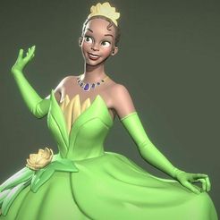 princess-tiana-3d-model-stl (1).jpg 3D-Datei Princess Tiana 3D・Modell zum Herunterladen und 3D-Drucken