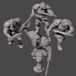 Render03.png Archivo STL mono gladiador Duel wielder・Modelo para descargar y imprimir en 3D