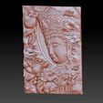 wenshuBodhisattva2.jpg Free STL file Manjushri bodhisattva and lion 3d model of bas-relief・Template to download and 3D print