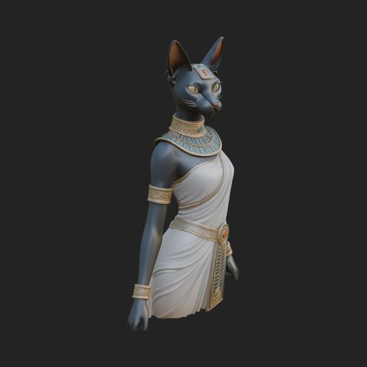 Bastet Cat Goddess Statue Design 1 - 3D Print Model