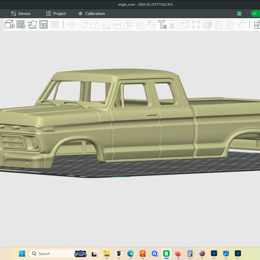 1976 Ford F-150 Supercab, stock bed location, hollow cab, shell body, rc truck, crawler, scale model