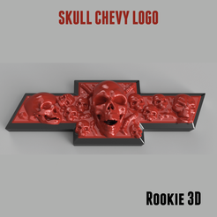 OKULL CHEVY LOGO STL file Chevrolet Skull Emblem - Logo・3D printer model to download
