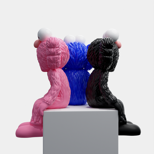 🎨 KAWS BFF SEATED・ STL File for ・Cults