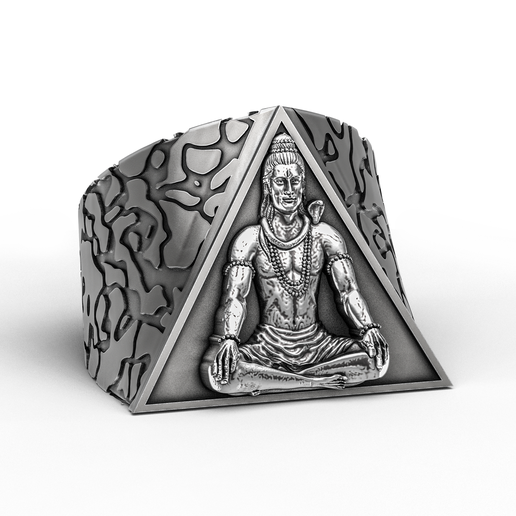 Antique Shiv Ji Ring 3D model