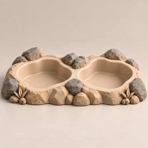 Bebedouro e Comedouro Duplo para Pets – Coelhos e Répteis | Double Pet Food & Water Bowl