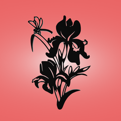 изображение_2022-06-14_123909726.png Fichier STL Murale décorative, décoration murale, panno, fleurs, iris・Design pour imprimante 3D à télécharger