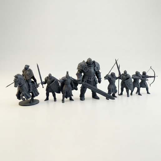 Medieval Knight Soldiers Miniature Set – 3D Printable STL Files