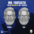 Cm LER EF FAN ART INSPIRED BY MR. FANTASTIC aT a |e str | Mister Fantastic fan art head inspired by Mr Fantastic for action figures