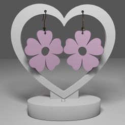 r204.jpg STL file Earrings 204 - Flowers・3D print design to download
