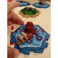 kraken.jpg Free 3D file Catan fun tiles w covers・Template to download and 3D print